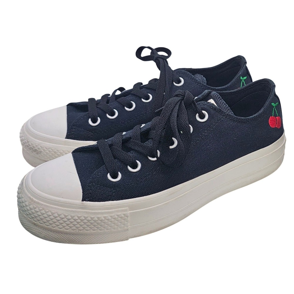 Converse Women's Chuck Taylor All Star Lift‎ Ox Egret/black/red US 7 - Picture 9 of 9
